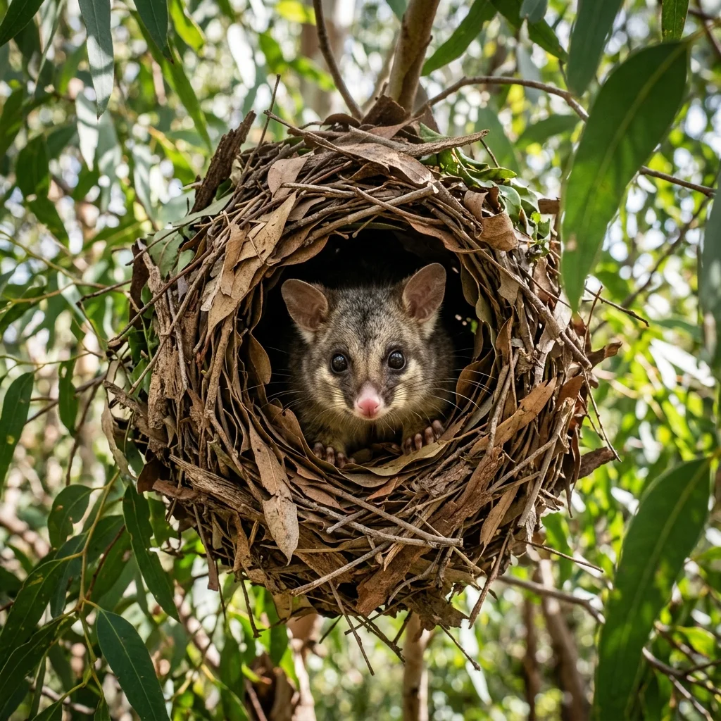 Common ringtail possum with white-tipped tail in an Inner West backyard tree